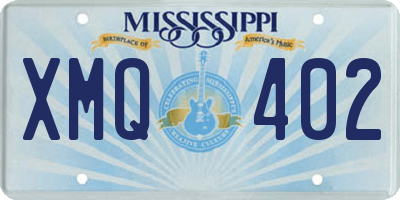 MS license plate XMQ402