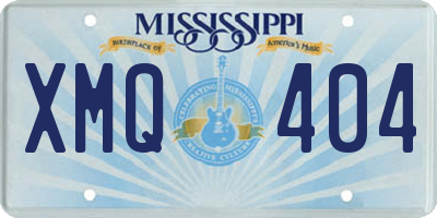MS license plate XMQ404