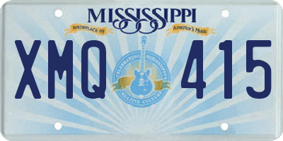 MS license plate XMQ415