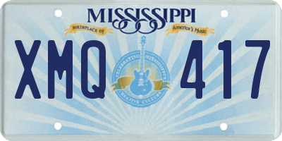 MS license plate XMQ417