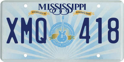 MS license plate XMQ418