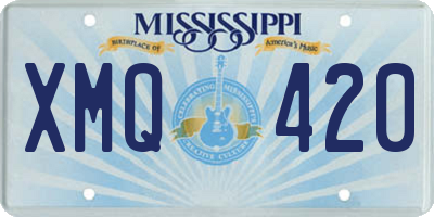 MS license plate XMQ420