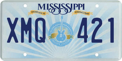 MS license plate XMQ421