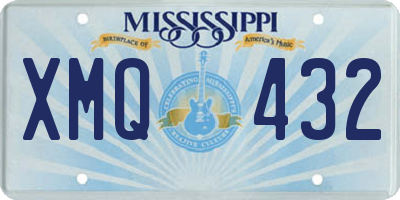 MS license plate XMQ432