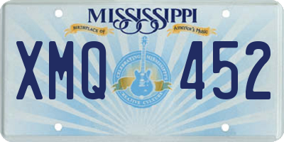 MS license plate XMQ452