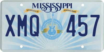 MS license plate XMQ457