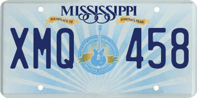 MS license plate XMQ458