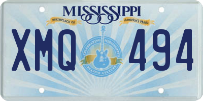 MS license plate XMQ494