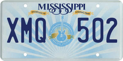 MS license plate XMQ502