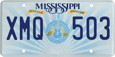 MS license plate XMQ503