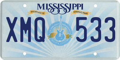 MS license plate XMQ533