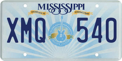 MS license plate XMQ540