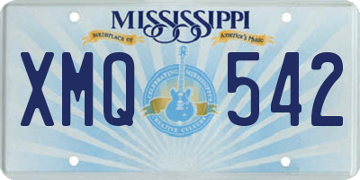 MS license plate XMQ542