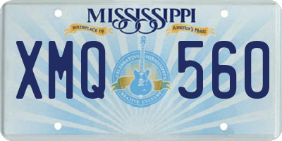 MS license plate XMQ560