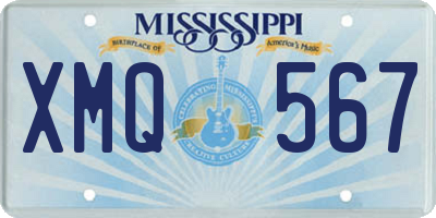 MS license plate XMQ567