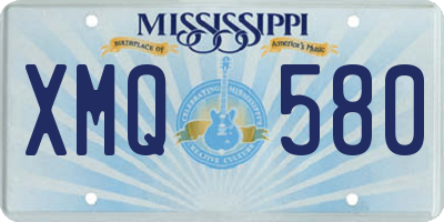MS license plate XMQ580