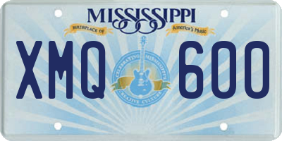MS license plate XMQ600