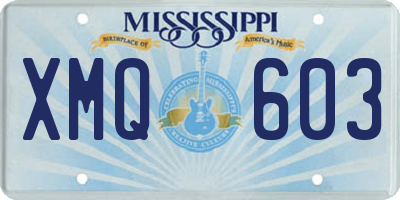 MS license plate XMQ603
