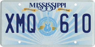 MS license plate XMQ610