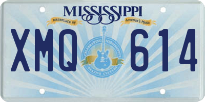 MS license plate XMQ614
