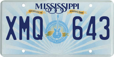 MS license plate XMQ643