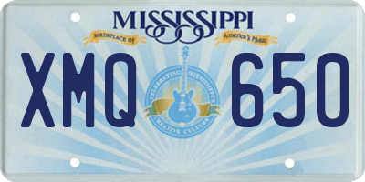 MS license plate XMQ650