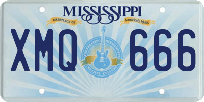 MS license plate XMQ666