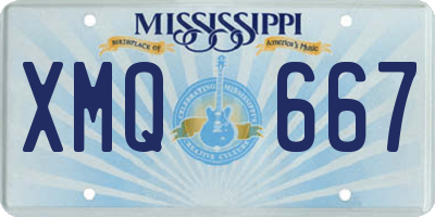 MS license plate XMQ667