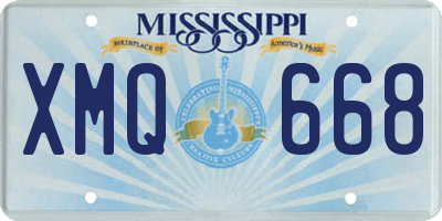 MS license plate XMQ668