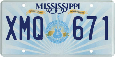 MS license plate XMQ671