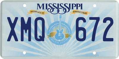 MS license plate XMQ672