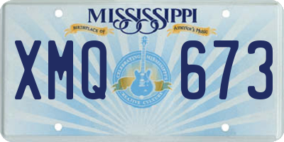 MS license plate XMQ673