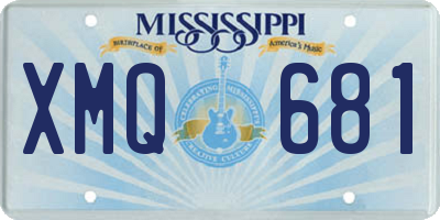 MS license plate XMQ681