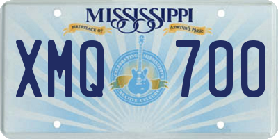 MS license plate XMQ700