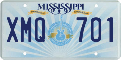 MS license plate XMQ701