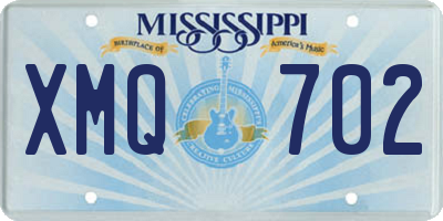 MS license plate XMQ702