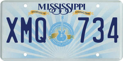 MS license plate XMQ734