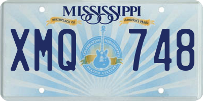 MS license plate XMQ748