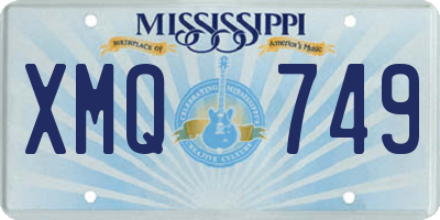 MS license plate XMQ749