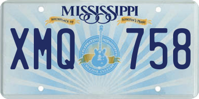 MS license plate XMQ758
