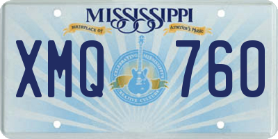 MS license plate XMQ760