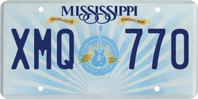 MS license plate XMQ770