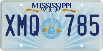 MS license plate XMQ785