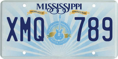 MS license plate XMQ789