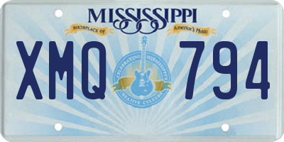 MS license plate XMQ794