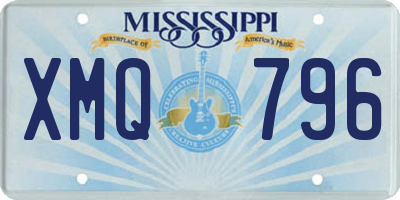 MS license plate XMQ796