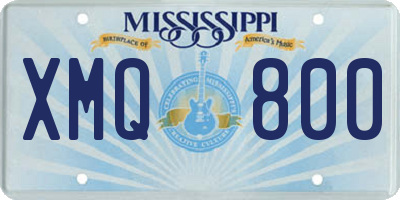 MS license plate XMQ800