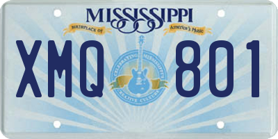 MS license plate XMQ801