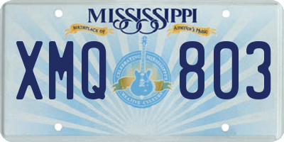 MS license plate XMQ803