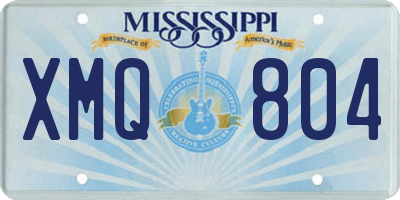 MS license plate XMQ804
